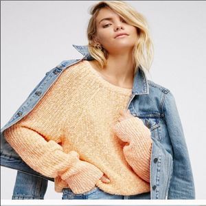 Free people Tangerine knitted sweater NWT!